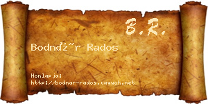 Bodnár Rados névjegykártya